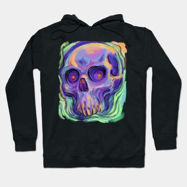 Skull Oil Paint Hoodie by Shawnsonart